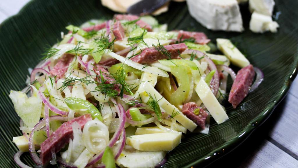Fennel, Celery and Red Onion Salad With Salami and Cheese Recipe